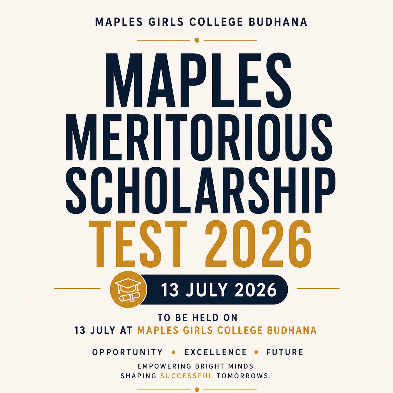 Maples Meritorious Scholarship Test 2026