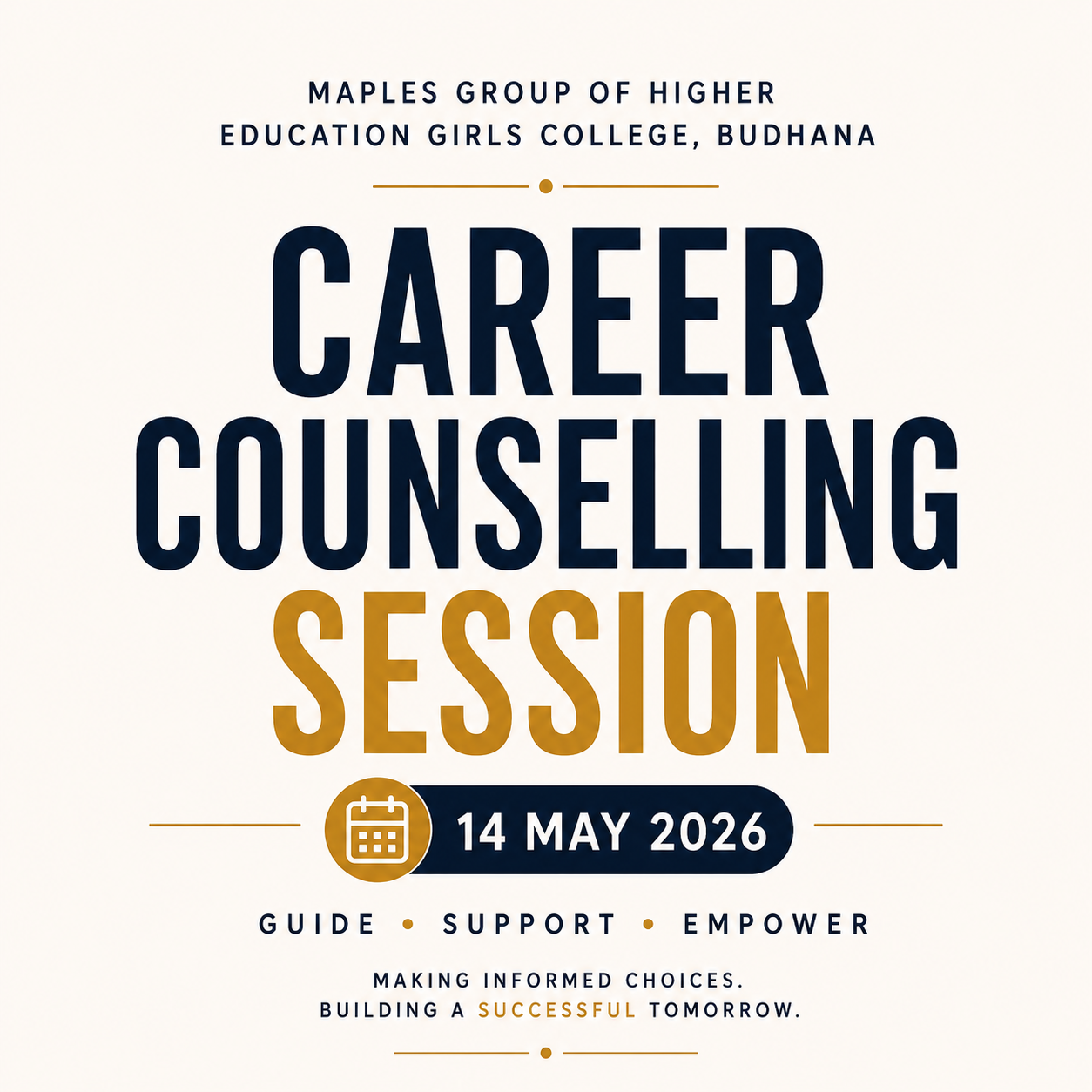 Career Counselling Session 2026 at Marples Group of Higher Education Girls College